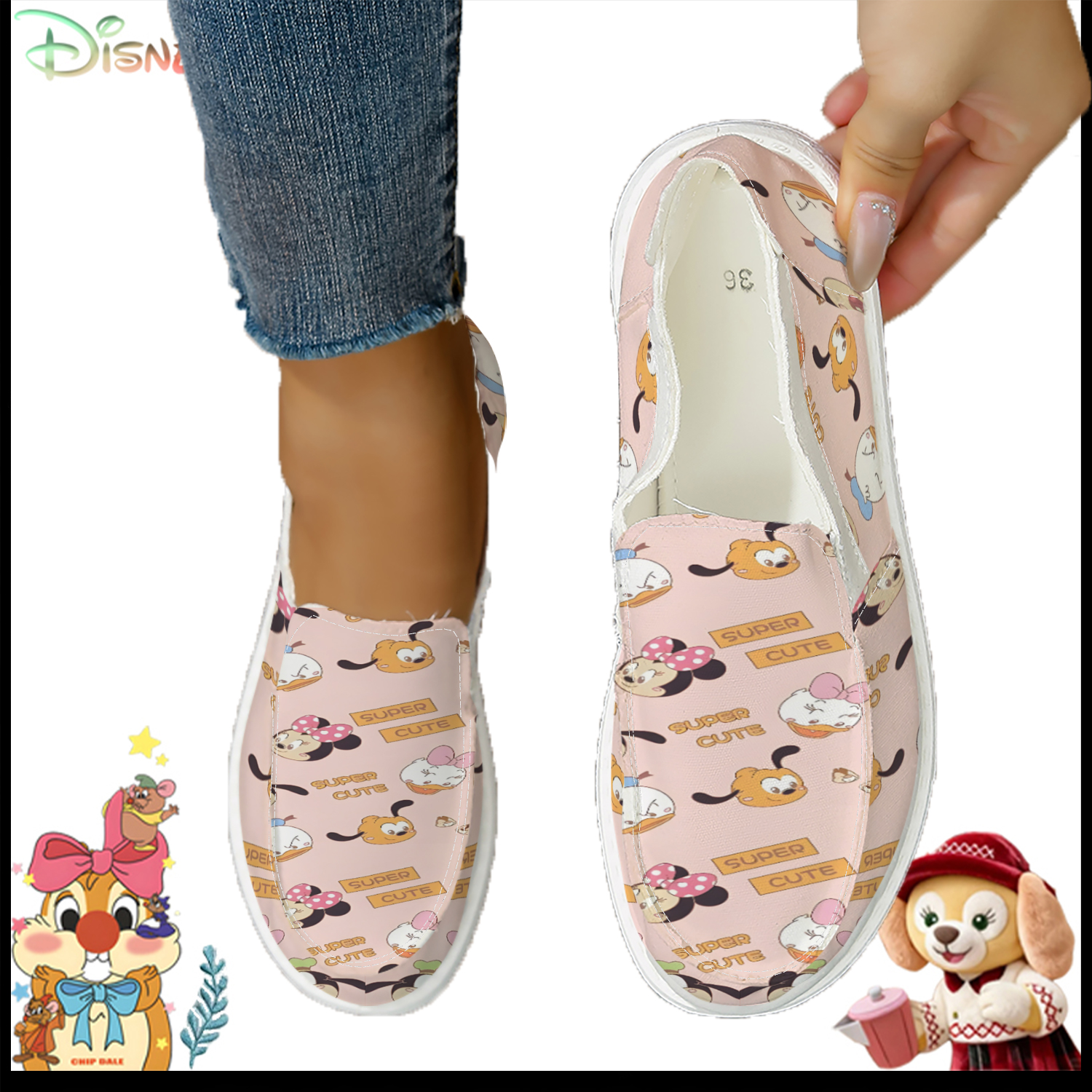 Loafer Flat Women - Disney Super Cute Cartoon Pattern Slip-On