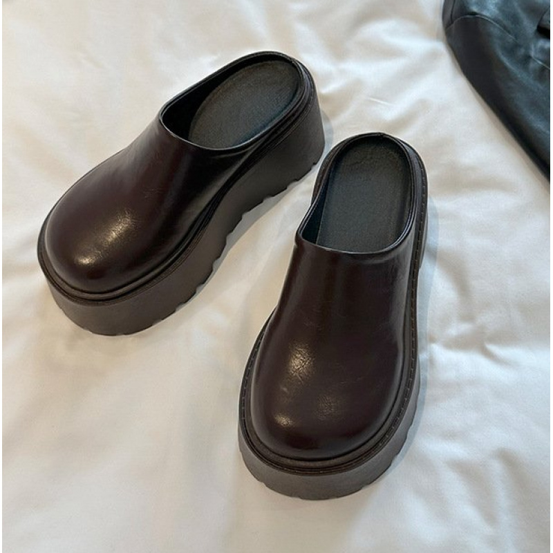 Women Shoes Size Chart - 2026New women's thick-soled mules，Round-toe height-increasing comfortable