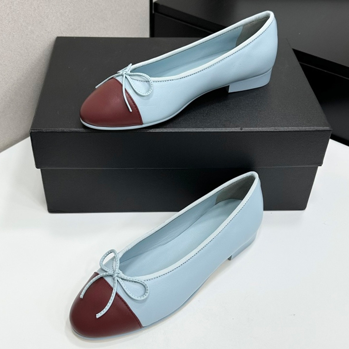 Shoes Women Pumps - 2026 Women's Two-Tone Cap-Toe Ballet Flats,