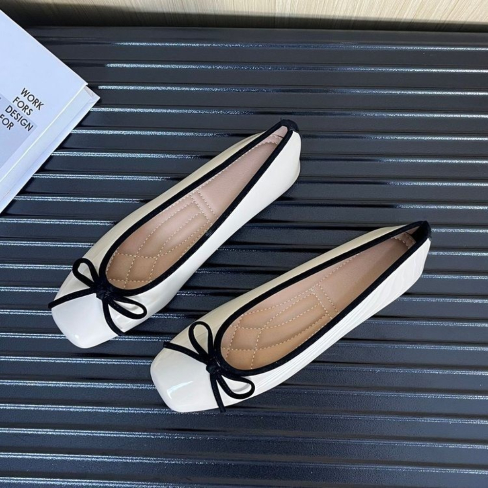 Shoes Women Pumps - Women Nude Pink Patent Leather Ballet
