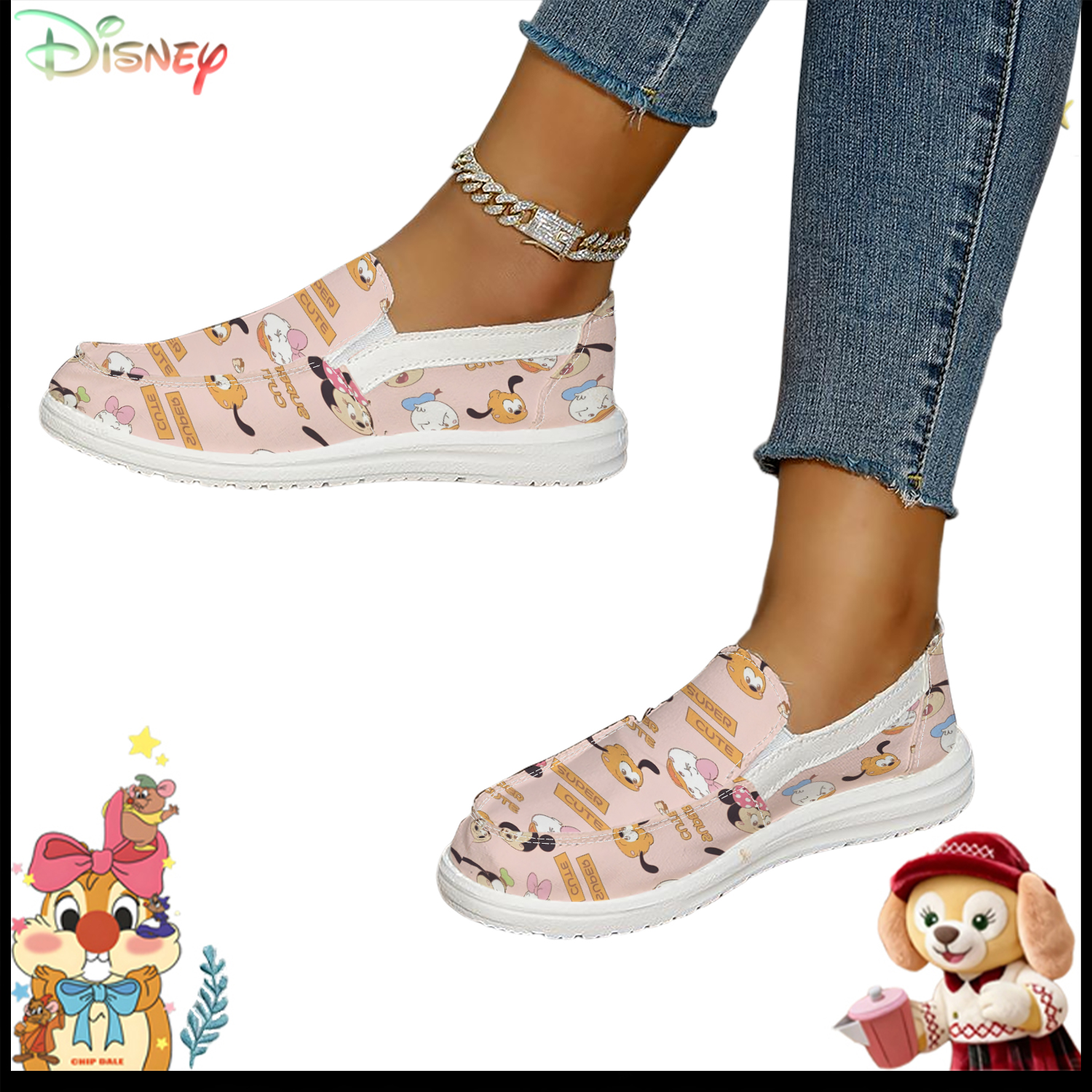 Disney Super Cute Cartoon Patt - Loafer Flat Women incelemesi ve fiyatı