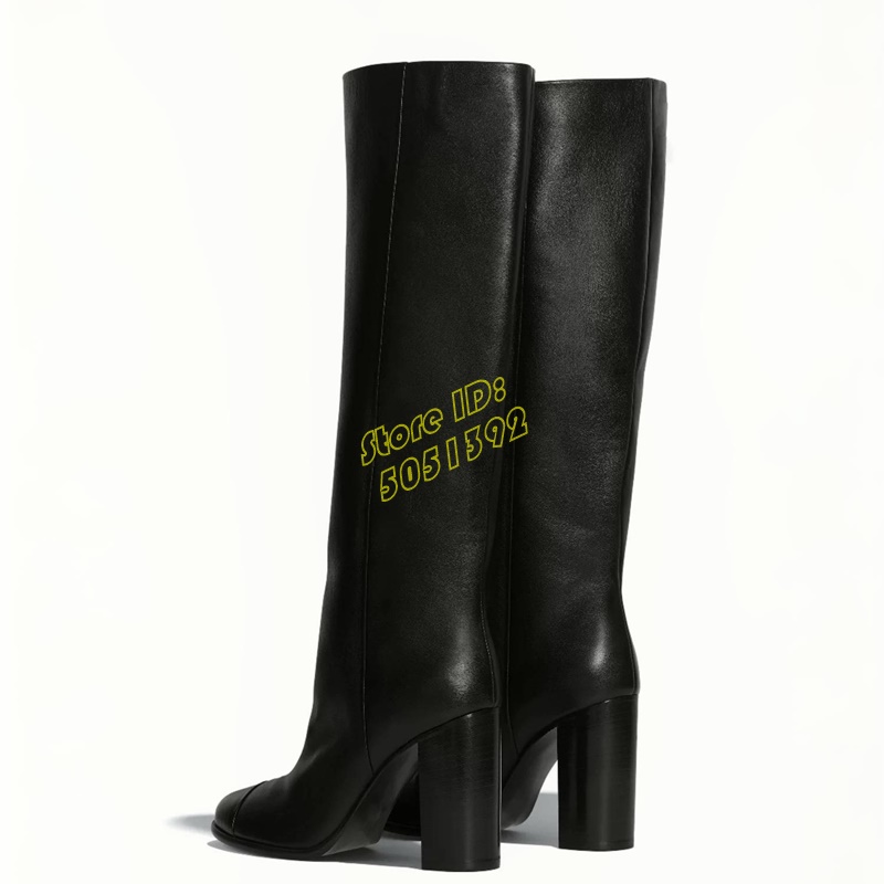 Black Matte Leather Knee High  - Women'S Shoes For Work incelemesi ve fiyatı
