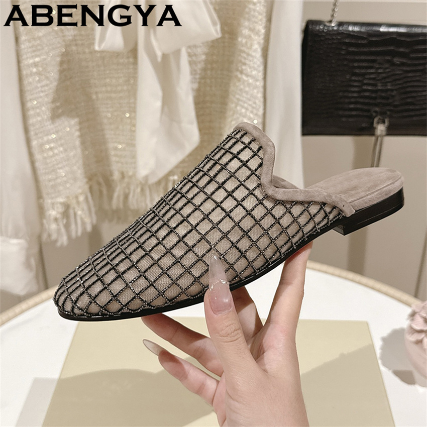 Shiny Lace Mesh Round Toe Flat - Loafer Flat Women incelemesi ve fiyatı