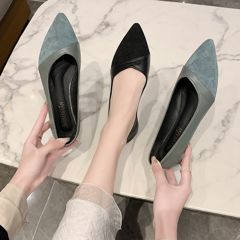 Flat black leather shoes for w - Women'S Shoes For Work incelemesi ve fiyatı