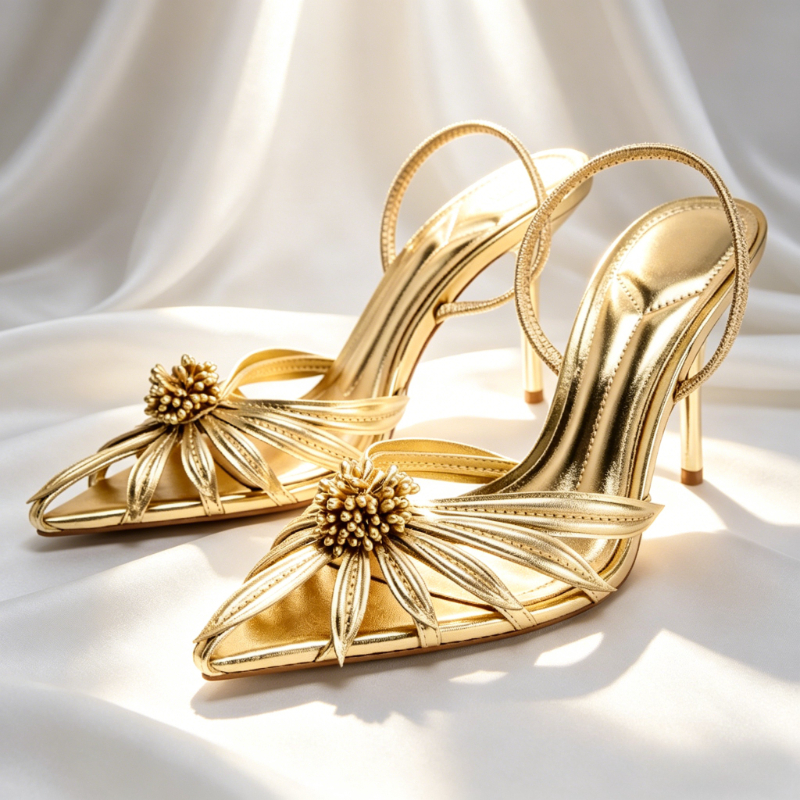 Luxury Gold Floral Detail Slin - Women Shoes Size Chart incelemesi ve fiyatı