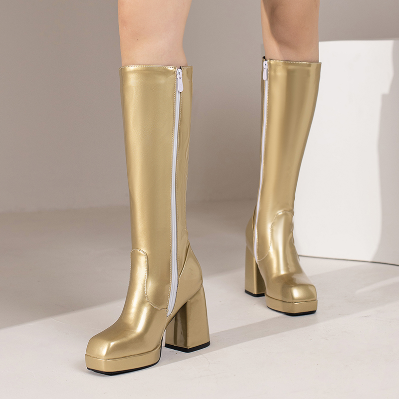 Green Winter Women Platform Kn - Zip Up Boots Short incelemesi ve fiyatı
