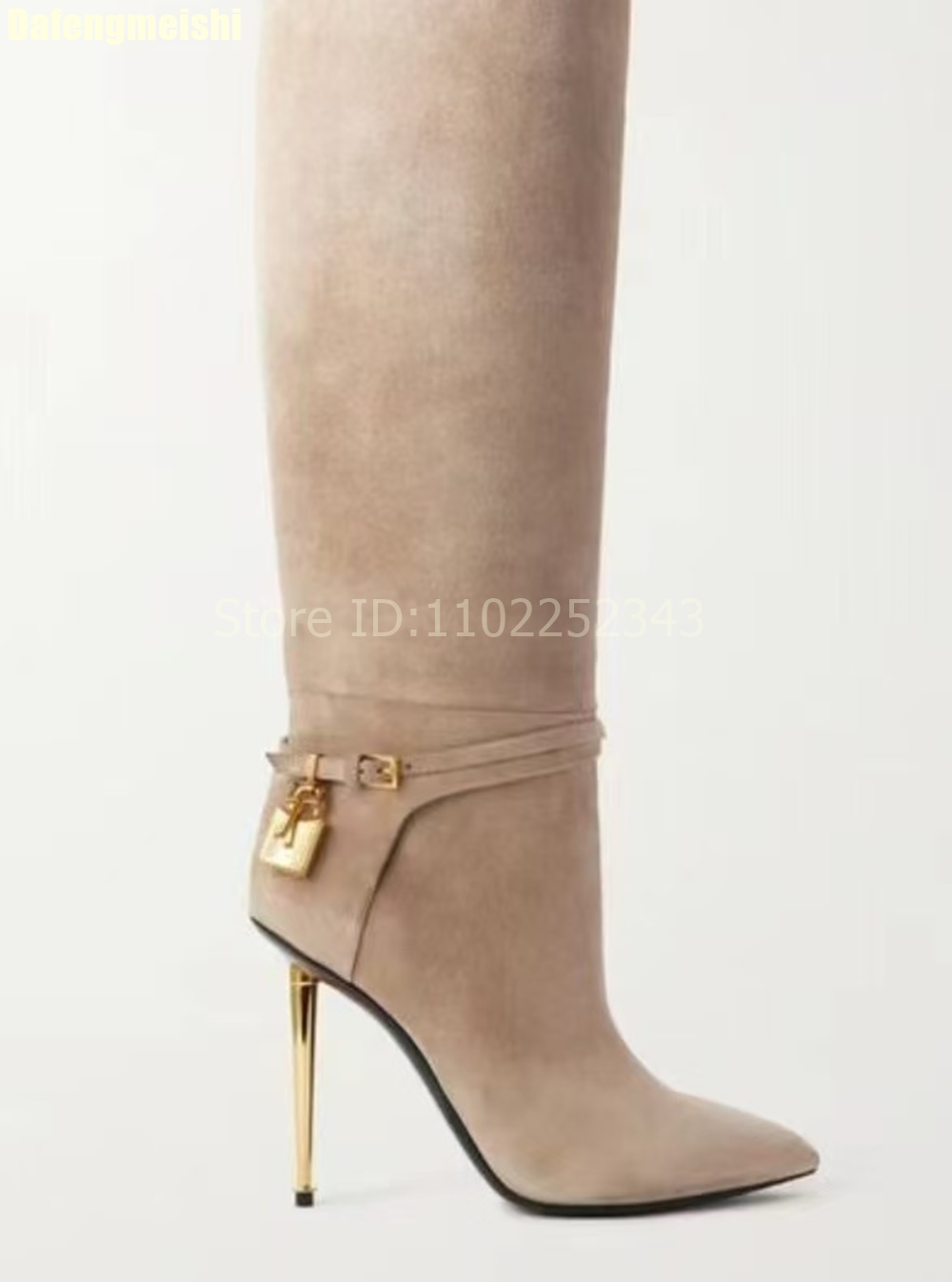 Solid Color Pointed Toe Knee-H - Zip Up Boots Short incelemesi ve fiyatı