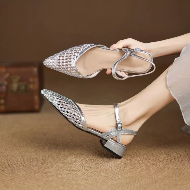 French pointed-toe woven high- - Women'S Shoes Plus Size incelemesi ve fiyatı