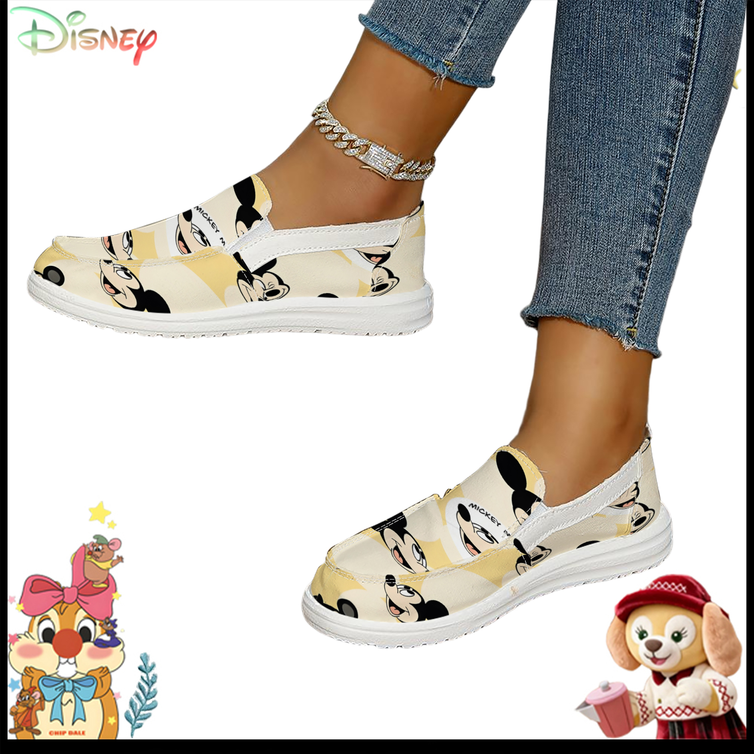 Disney Retro Mickey Mouse Prin - Loafer Flat Women incelemesi ve fiyatı