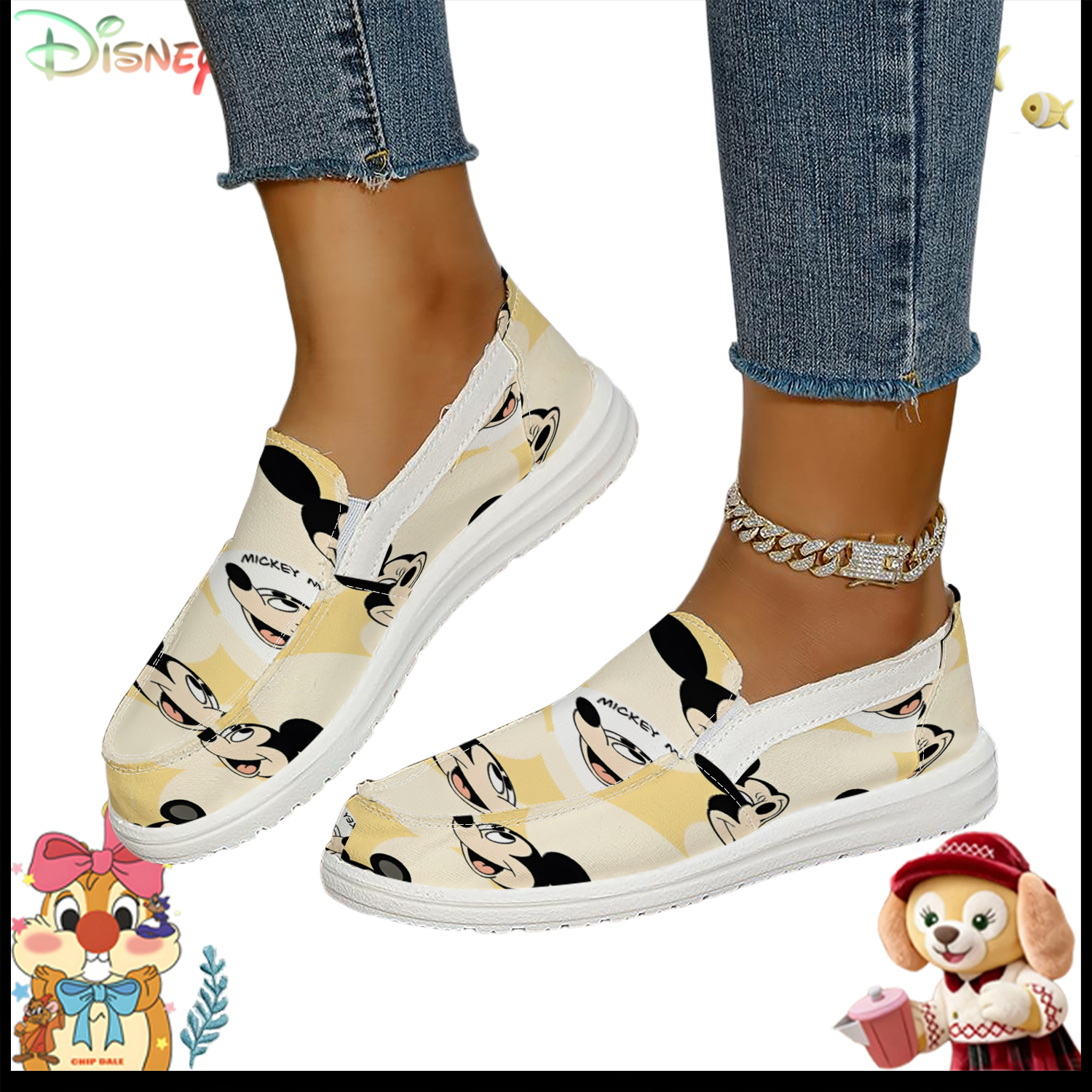 Disney Retro Mickey Mouse Prin - Loafer Flat Women incelemesi ve fiyatı