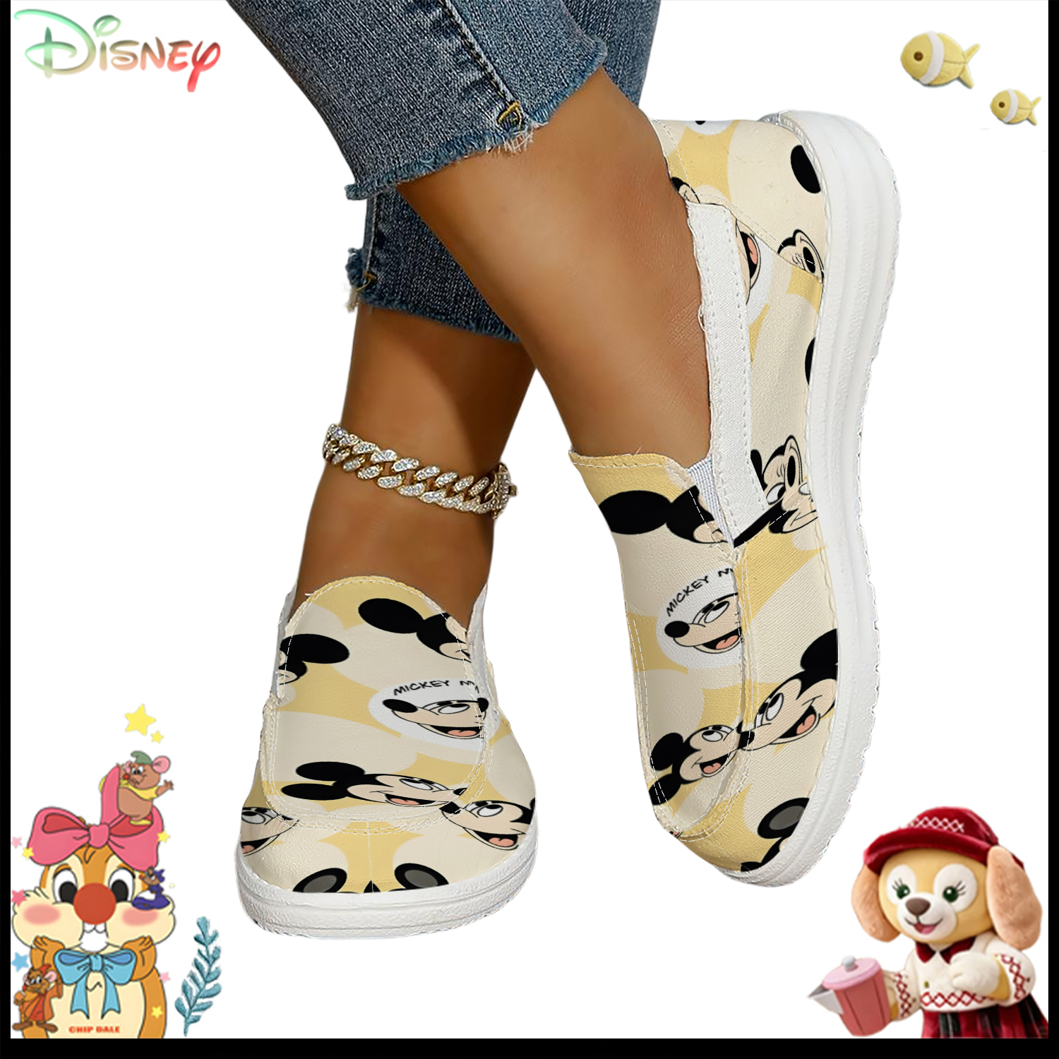 Disney Retro Mickey Mouse Prin - Loafer Flat Women incelemesi ve fiyatı