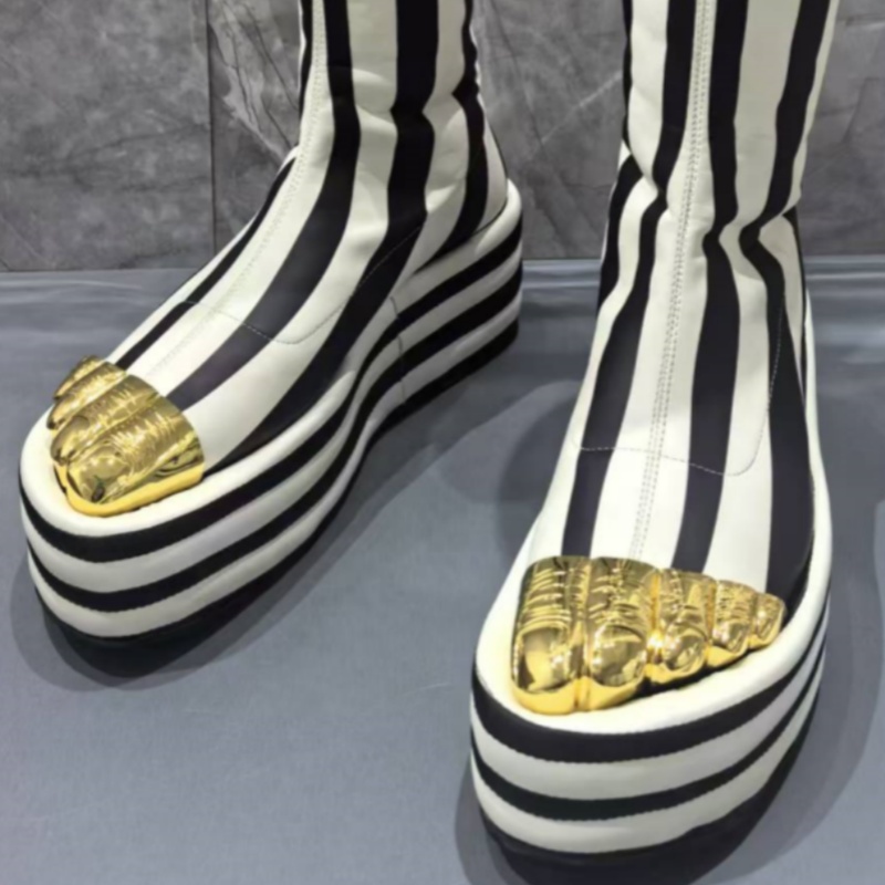 Black White Striped Metal Deco - Women Shoes Size Chart incelemesi ve fiyatı
