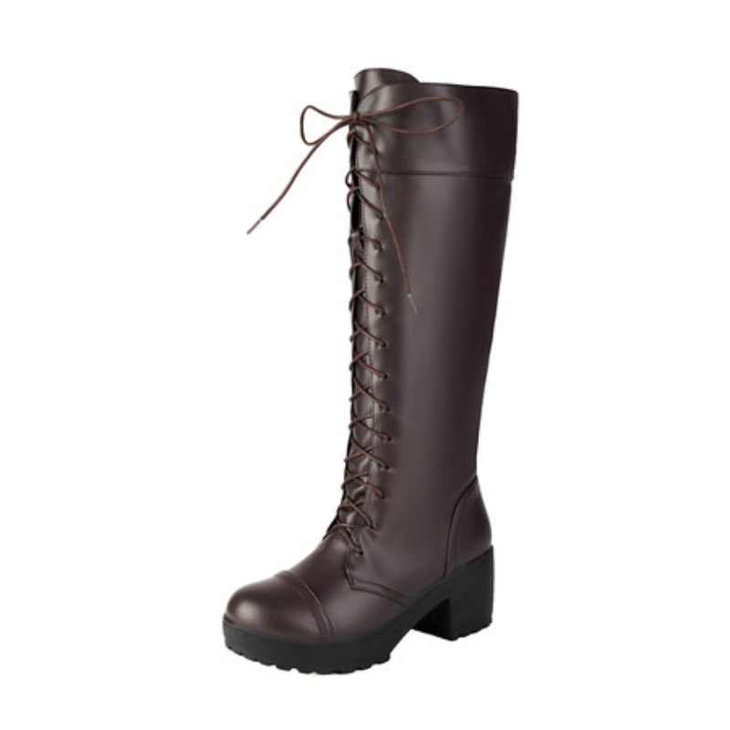 Womens Knee High Lace Up Comba - Zip Up Boots Short incelemesi ve fiyatı